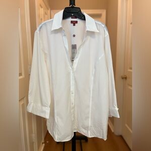 Talbots White Button-Up Dress Shirt